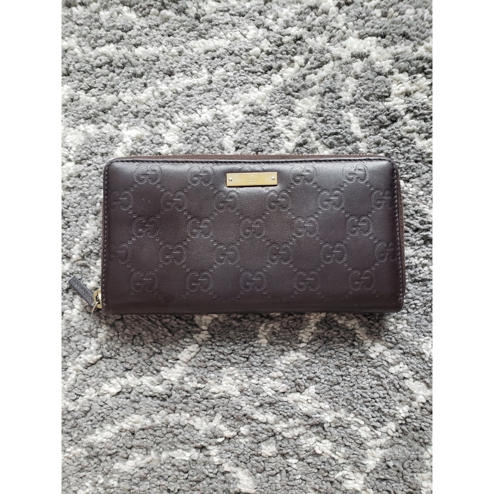 Gucci Guccissima Leather Zip Around Wallet - Picture 1 of 8